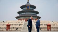 Imagen editorial relacionada con: China despliega diplomacia histórica con tres sitios estratégicos para recibir a Donald Trump en Pekín