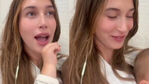 Imagen editorial relacionada con: Hailey Bieber compartió registros de su maternidad tras la millonaria venta de su empresa Rhode