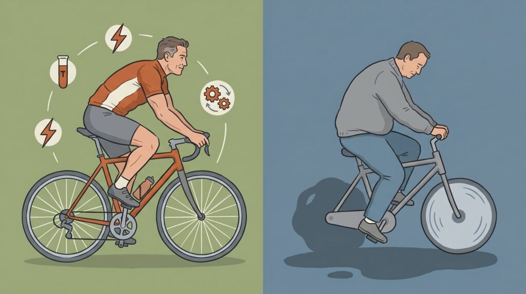 Imagen editorial relacionada con: El ciclismo regular reduce la grasa intramuscular y estabiliza los niveles hormonales en hombres