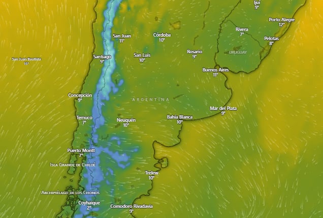 Alerta por tormentas y aire polar en el inicio del invierno
