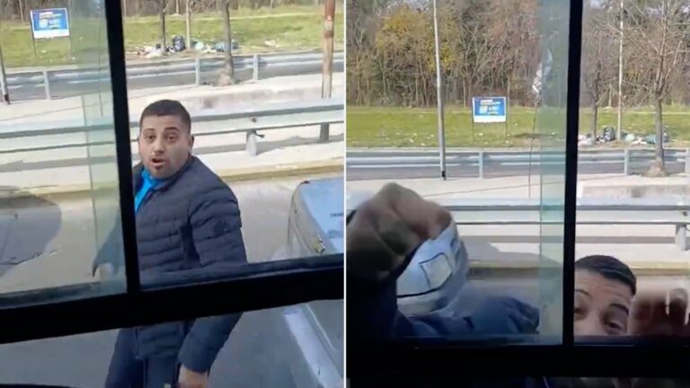 Violencia vial en La Tablada: un conductor agredió a un colectivero