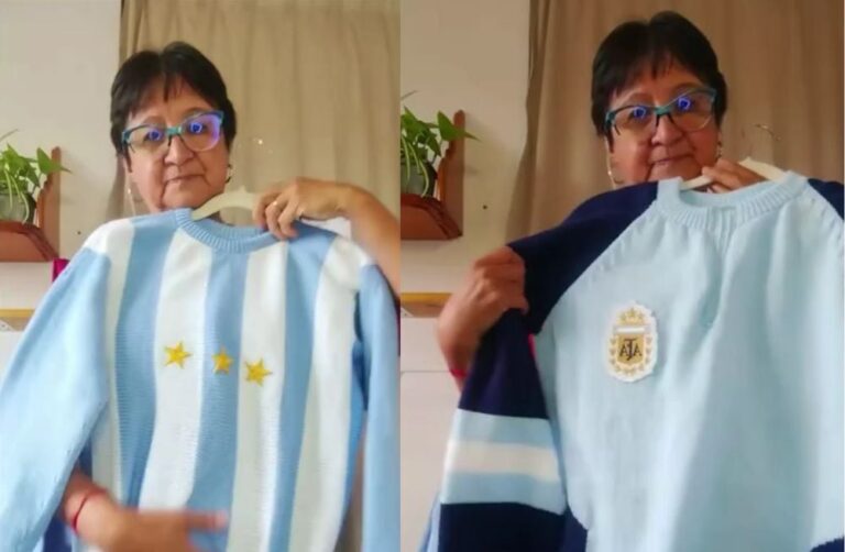 Una abuela salteña viralizó buzos de la Selección y agotó stock hasta
