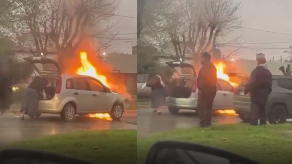 Incendio vehicular en La Plata: una monja resultó ilesa tras el