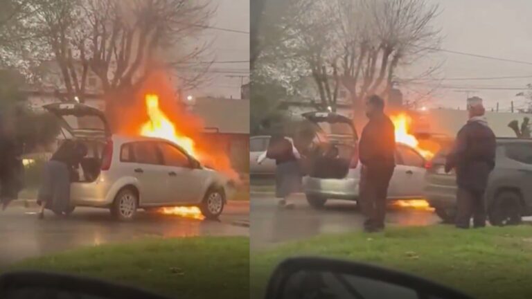 Incendio vehicular en La Plata: una monja resultó ilesa tras el