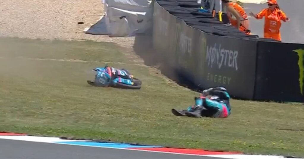 Marco Morelli sufrió una dura caída en las pruebas de Moto3 en Brno