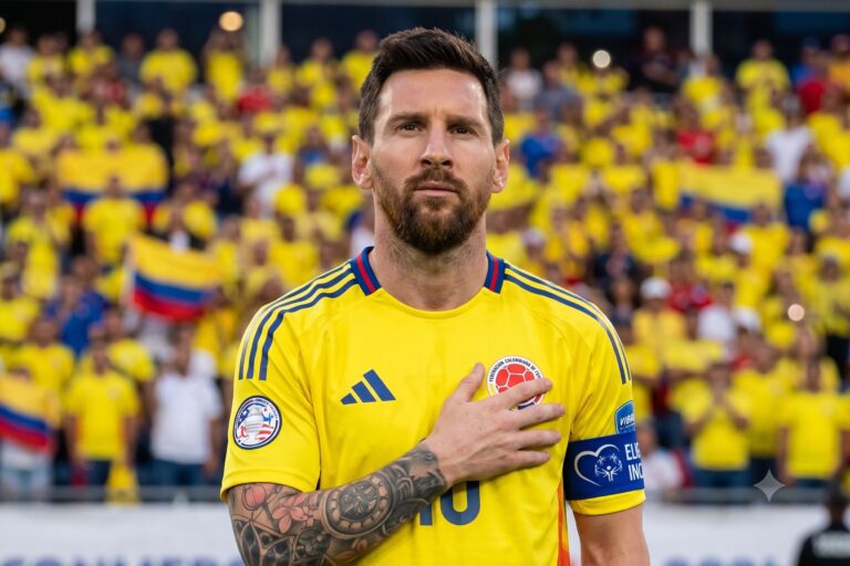 La IA recrea a Messi con la camiseta de Colombia junto a James
