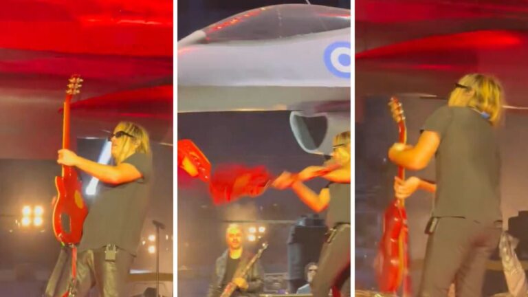Patricio Sardelli derribó un dron de un guitarrazo en el Estadio Vélez