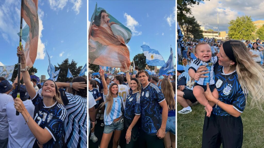 Eva Bargiela y la familia Simeone encabezaron el banderazo en Kansas