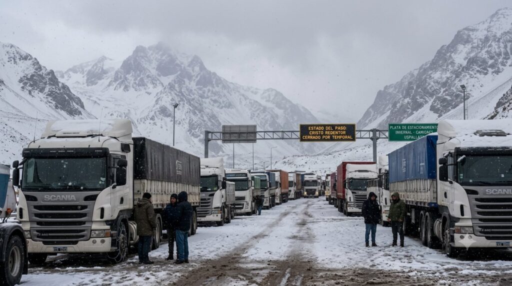 Mendoza activa protocolo de emergencia por 1.550 camiones varados