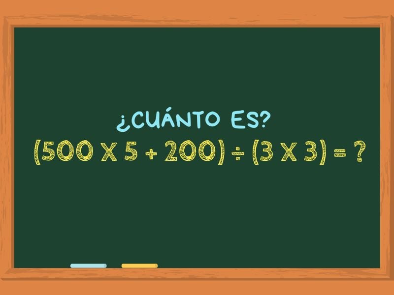 Desafío matemático viral: cómo resolver el cálculo (500x5+200)÷(3x3)