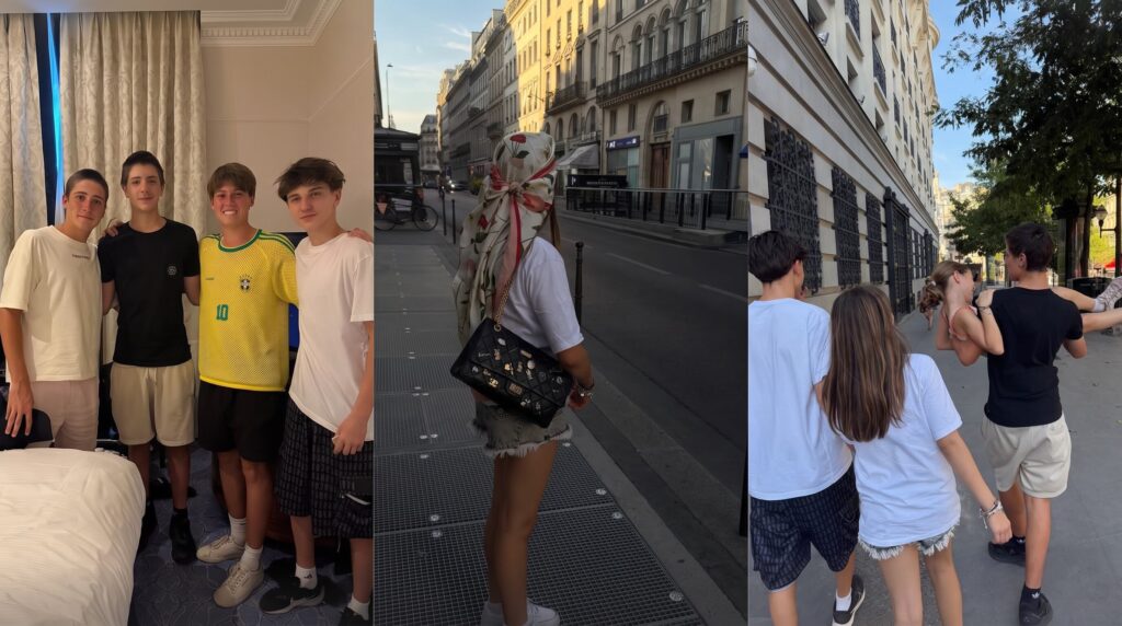 Wanda Nara inició vacaciones en París con cuatro de sus hijos