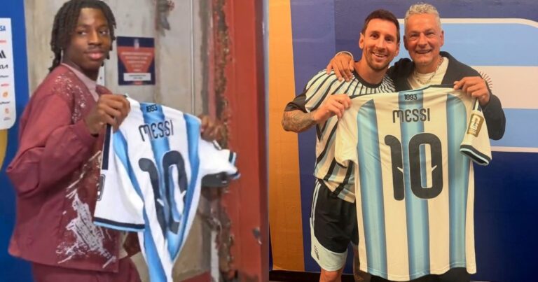 Messi entregó su camiseta a Manzambi y Baggio tras el pase a semis