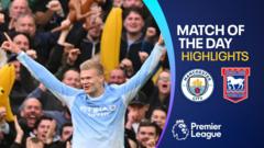Manchester City venció 3-2 a Ipswich con doblete de Erling Haaland